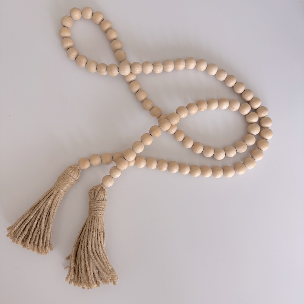 Farmhouse Beads Wooden Garland 60”
